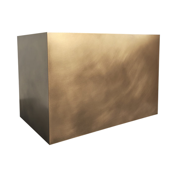 outdoor grade custom brass range hood box shape at Range Hood Master