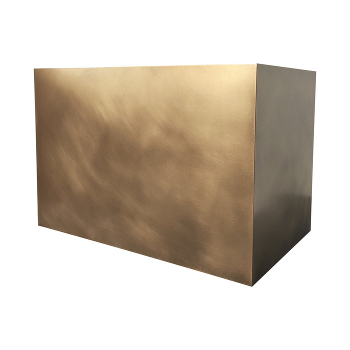 outdoor grade custom brass range hood box shape at Range Hood Master