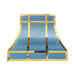 blue painted wall mounted range hood stainless steel kitchen hood