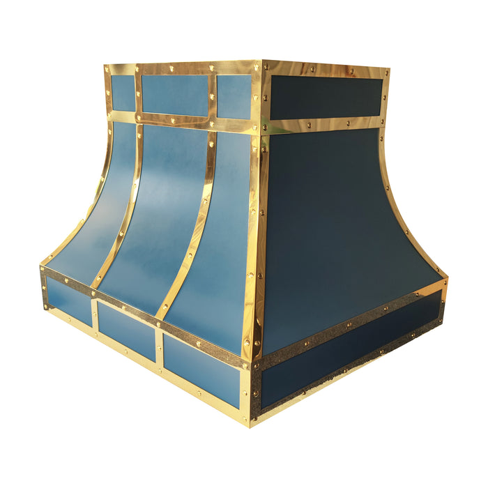decorative kitchen vent hood custom blue stainless steel range hood for modern kitchen