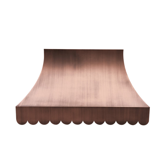 RHM Scalloped Antique Copper Custom Range Hood CT-VH32R-MT
