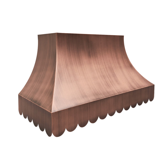 RHM Scalloped Antique Copper Custom Range Hood CT-VH32R-MT