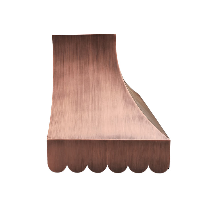 RHM Scalloped Antique Copper Custom Range Hood CT-VH32R-MT