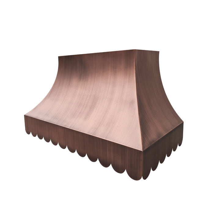 RHM Scalloped Antique Copper Custom Range Hood CT-VH32R-MT
