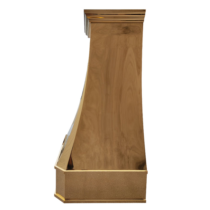 RHM Shiny Golden Range Hood Custom Luxury Stainless Steel SH3-MR