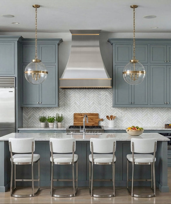 RHM silver stainless steel range hood for kitchen