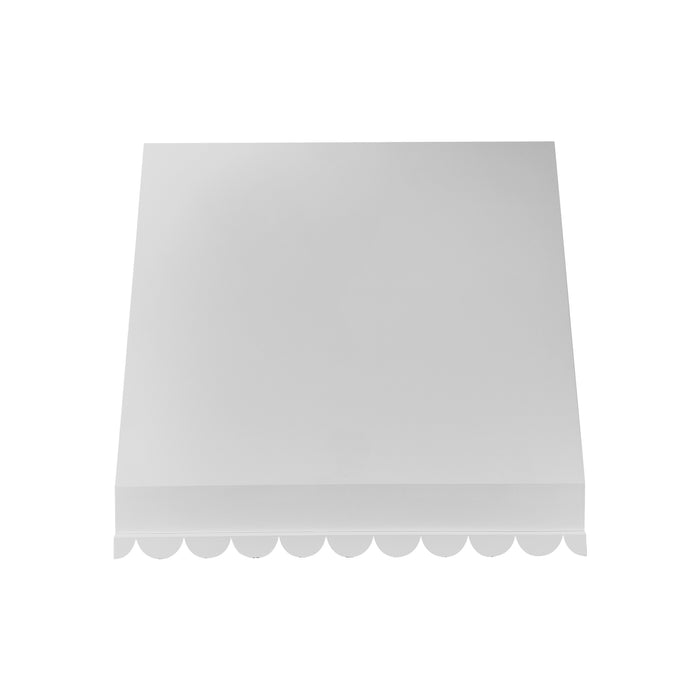 polished white stainless steel range hood