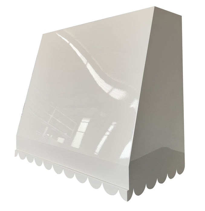 sloped handcrafted range hood