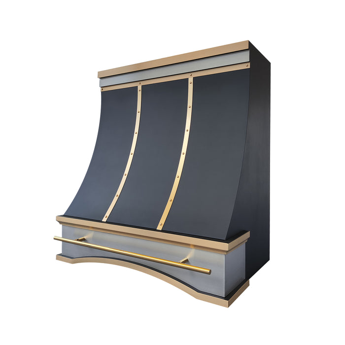 RHM Stainless Steel Black Slope Range Hood with Arch SH8-7TRB
