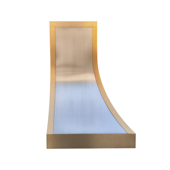 RHM Stainless Steel Range Hood Curved Design with Golden Straps SH7-C43S