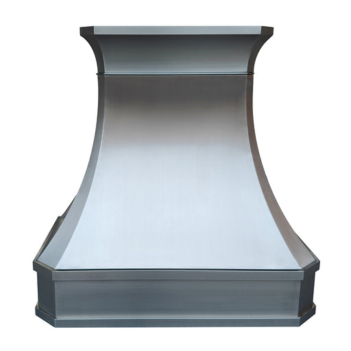 stainless steel range hood classic curved shape with crown molding in brushed stainless steel from RangeHoodMaster