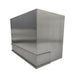 custom brushed stainless steel range hood simple box design with extended apron trims at RangeHoodMaster