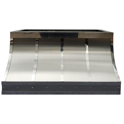 stainless steel range hood brushed stainless steel color with polished stainless steel accents