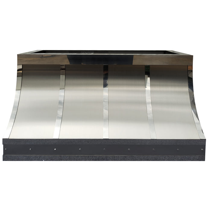stainless steel range hood brushed stainless steel color with polished stainless steel accents