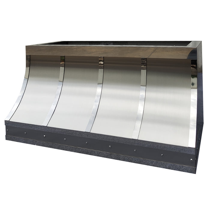 stainless steel range hood brushed stainless steel color with polished stainless steel accents