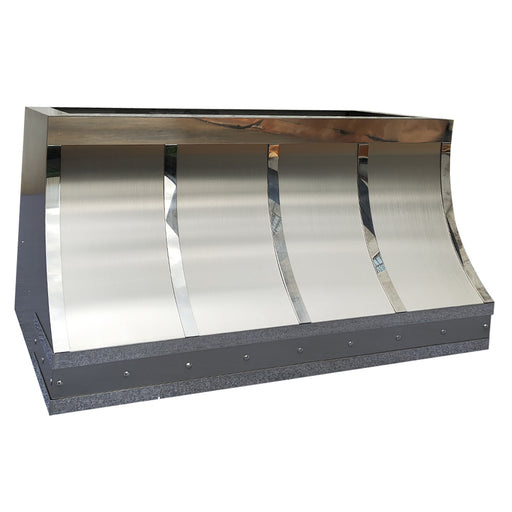 stainless steel range hood brushed stainless steel color with polished stainless steel accents