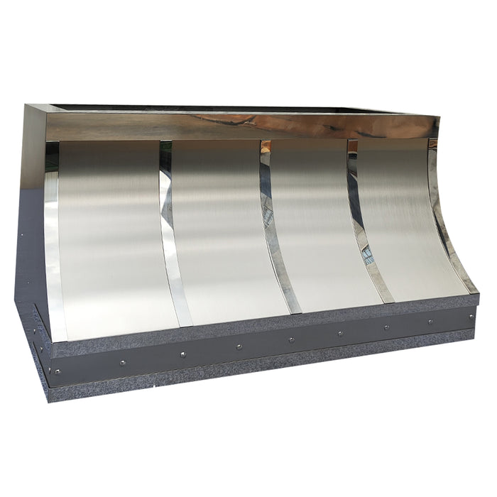 stainless steel range hood brushed stainless steel color with polished stainless steel accents