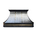 custom antique zinc range hoods with brass straps and rivets at rangehoodmaster