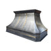 custom antique zinc range hoods with brass straps and rivets at rangehoodmaster