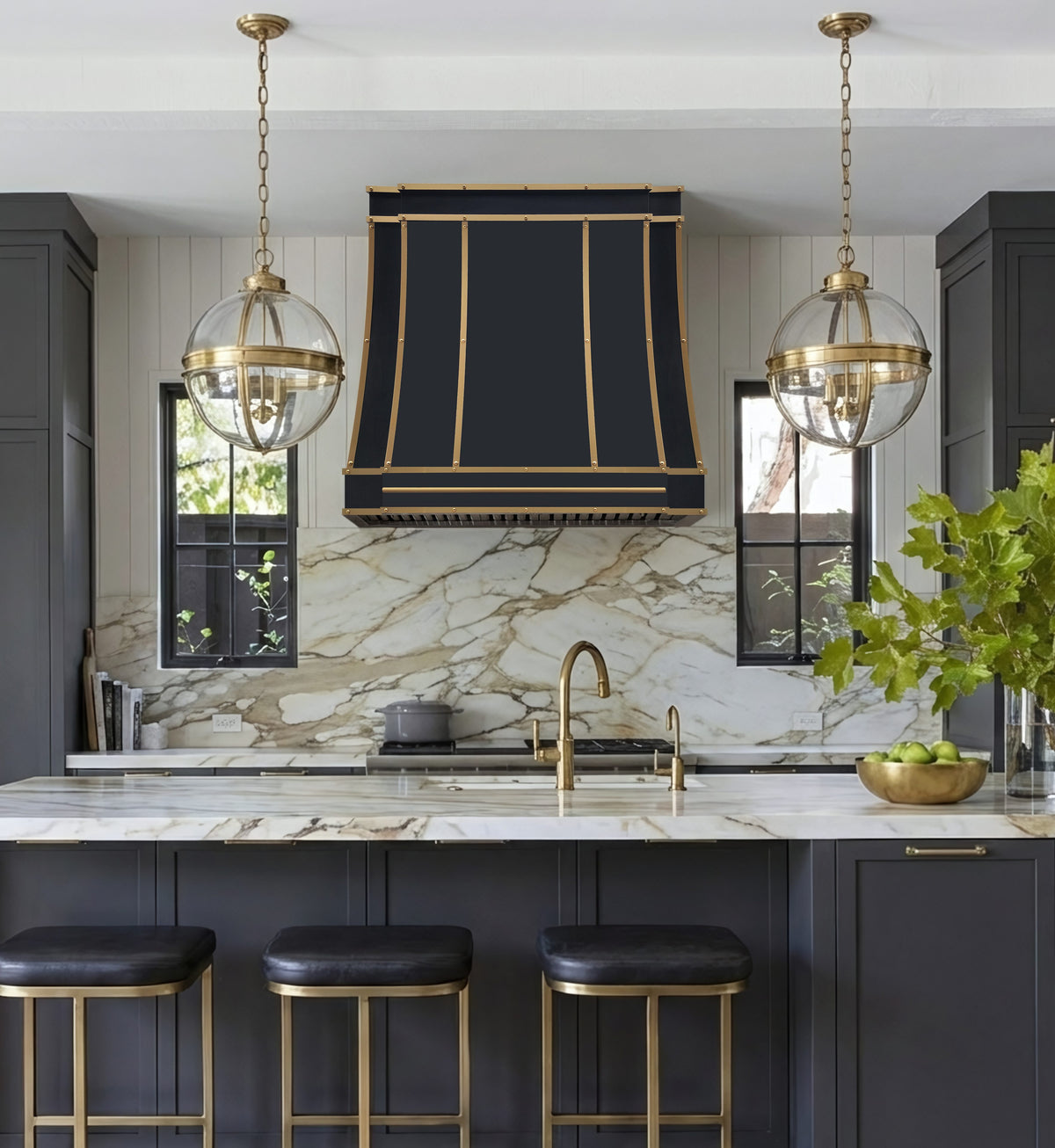 RHM Sweep Black Custom Stainless Steel Range Hood SH33-C4BTR-B ...