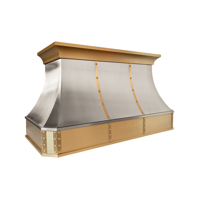 rangehoodmaser wall mounted range hood with straps and rivets