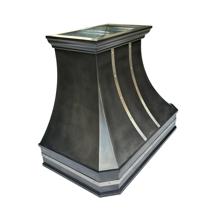 RHM Sweep Zinc Custom Range Hood 36"W x 30"H x 21"D With Liner and Blower ZH3-C2TR (in-stock)