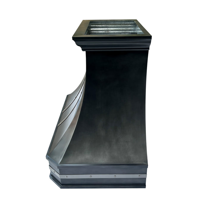 RHM Sweep Zinc Custom Range Hood 36"W x 30"H x 21"D With Liner and Blower ZH3-C2TR (in-stock)