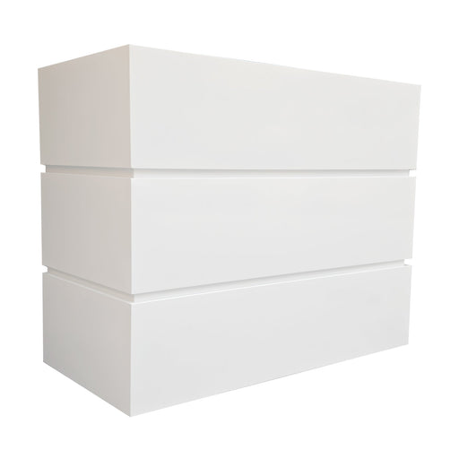 custom modern white stainless steel range hood box shape at RangeHoodMaster