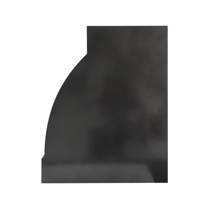 Custom barrel shape zinc kitchen range hood with decorative straps handmade at rangehoodmaster