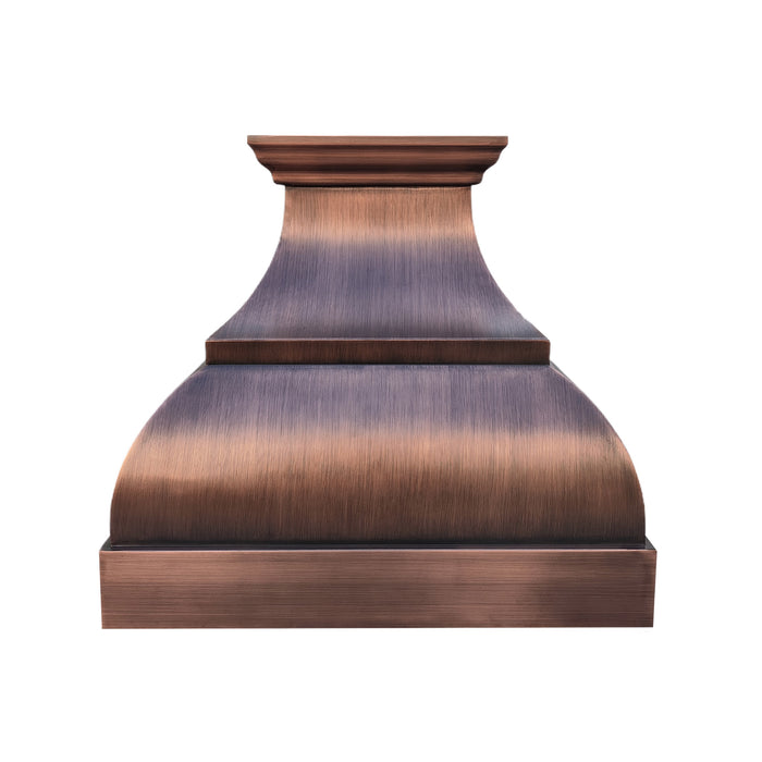 RHM Brushed Custom Bell Copper Kitchen Hood with Apron CT-VH02B-1
