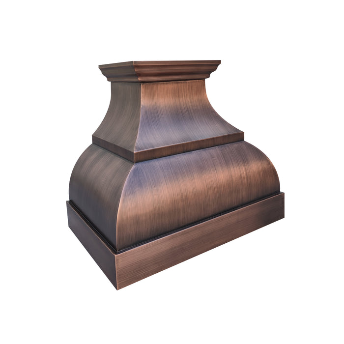 RHM Brushed Custom Bell Copper Kitchen Hood with Apron CT-VH02B-1