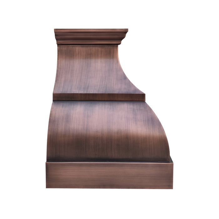 RHM Brushed Custom Bell Copper Kitchen Hood with Apron CT-VH02B-1