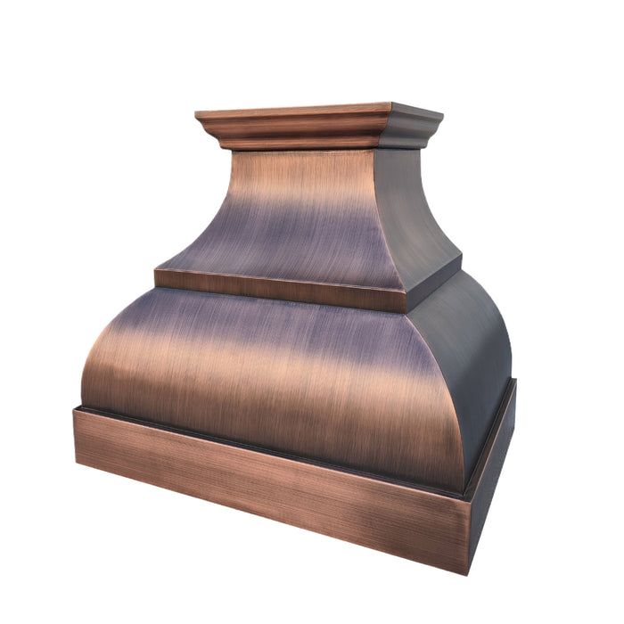 RHM Brushed Custom Bell Copper Kitchen Hood with Apron CT-VH02B-1