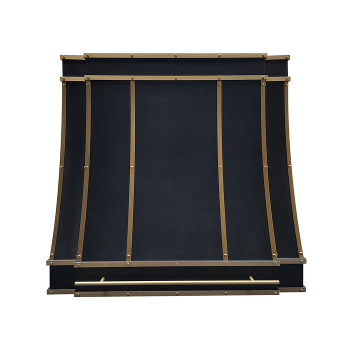 RHM Sweep Black Custom Stainless Steel Range Hood with Crown Molding SH33-C4BTR-B