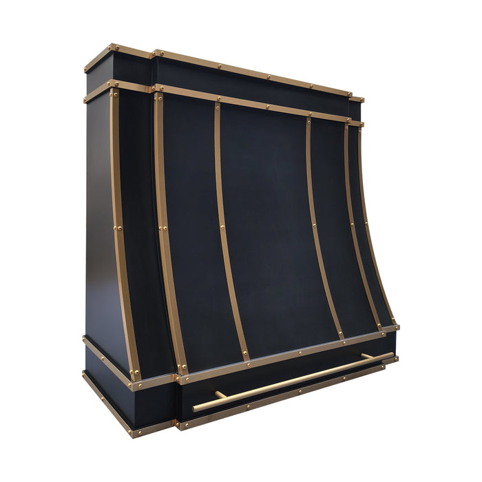 RHM Sweep Black Custom Stainless Steel Range Hood with Crown Molding SH33-C4BTR-B