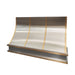 Custom Stainless Steel Slope Range Hood with Slim Brass Support Straps for Compact Urban Kitchens