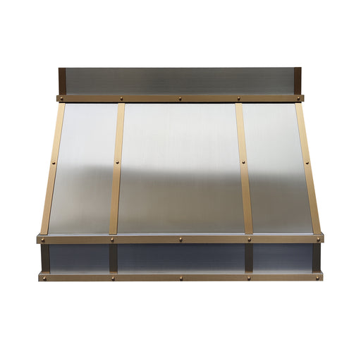 stainless steel range hood with custom taper design for modern kitchen