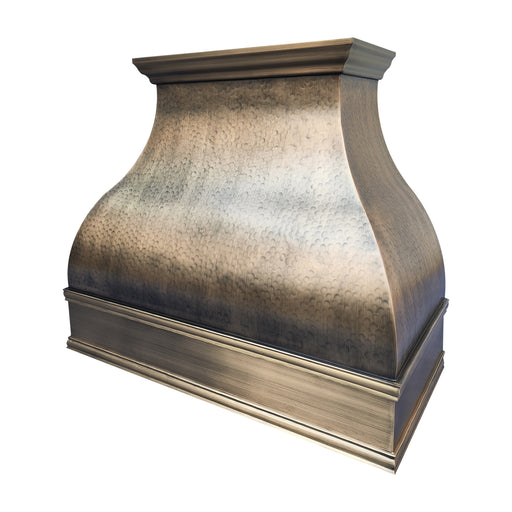 hand-hammered brass range hood