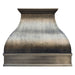 antique brass kitchen range hood with hammered texture