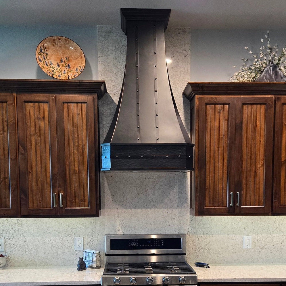 darken copper range hood