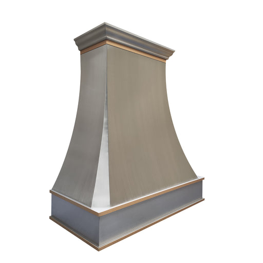 RHM silver curved stainless steel range hood for kitchen