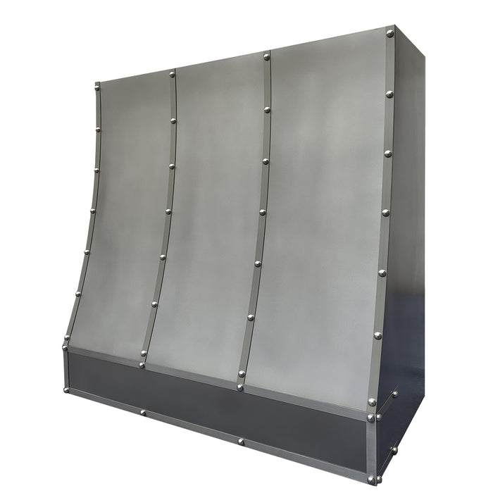 wall mounted stainless steel range hood with personalized slope structure and stylish bands for small to medium-sized residential kitchens