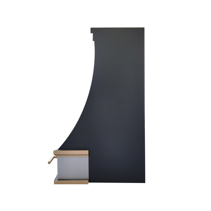 Black Stainless Steel Range Hood with custom design for Upscale Gourmet Kitchens