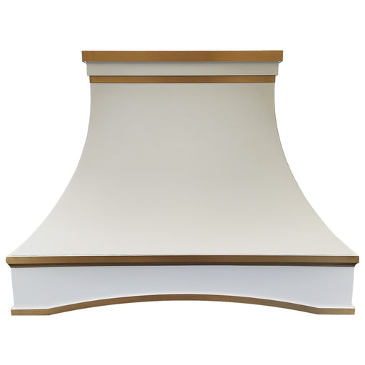 White Stainless Steel range hood with elegant curved arch silhouette for modern residential kitchens