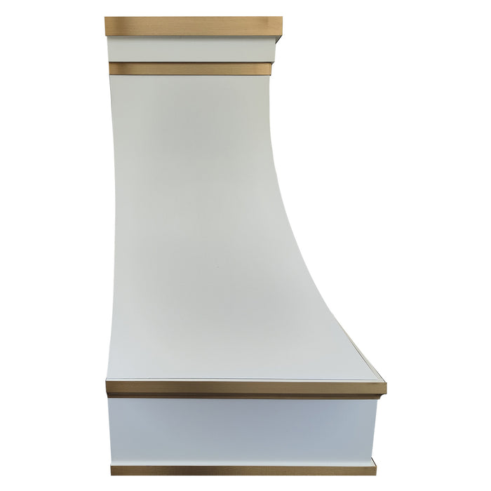 Durable White Stainless Steel range hood with classic curved arch structure for traditional home kitchens