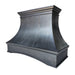 RHM custom black arch copper range kitchen hood with Strap & Riverts