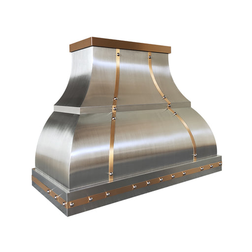 Rangehoodmaster bell shape custom range hood with strap & rivets