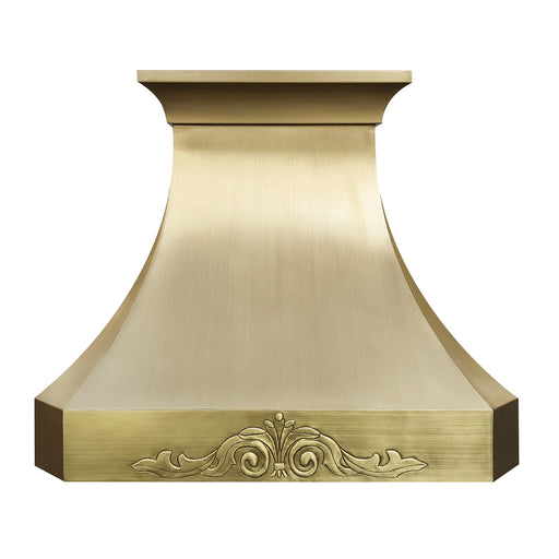 rangehoodmaster custom brass range hood with apron