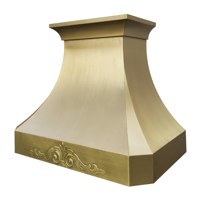 rangehoodmaster custom brass range hood with apron