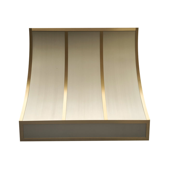 rangehoodmaster stainless steel range hood with the brass acccent